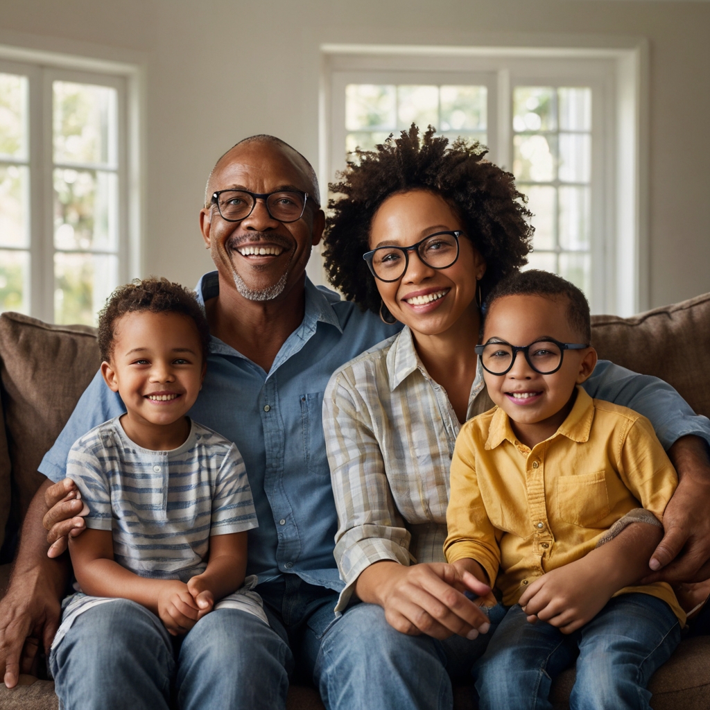 south african family all smiling with their spectacles south african family all smiling with their spectacles
